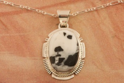 Native American Indian Jewelry White Buffalo Turquoise Pendant
